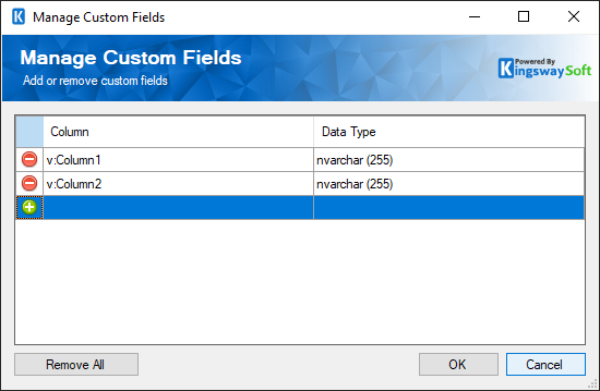 Mailgun Destination Component - Manage Custom Fields